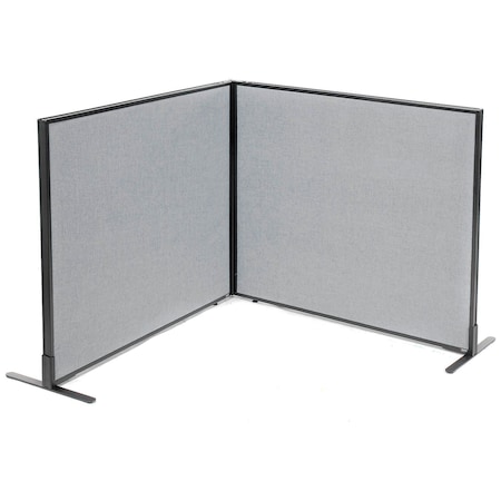 Interion By Global Industrial Interion Freestanding 2-Panel Corner Room Divider, 48-1/4inW x 42inH Panels, Gray 695030GY
